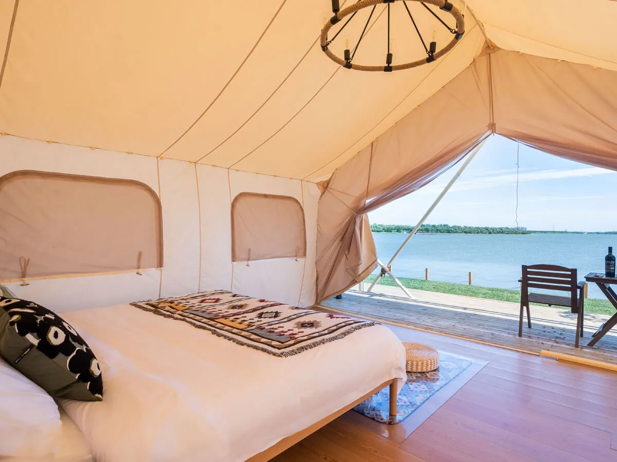 hot tub safari tent