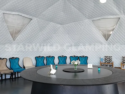 interior of geodesic dome tent