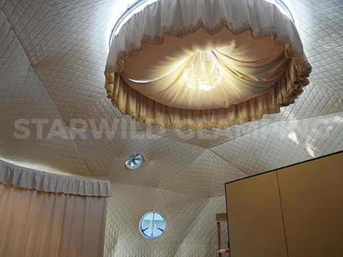 interior of geodesic dome tent