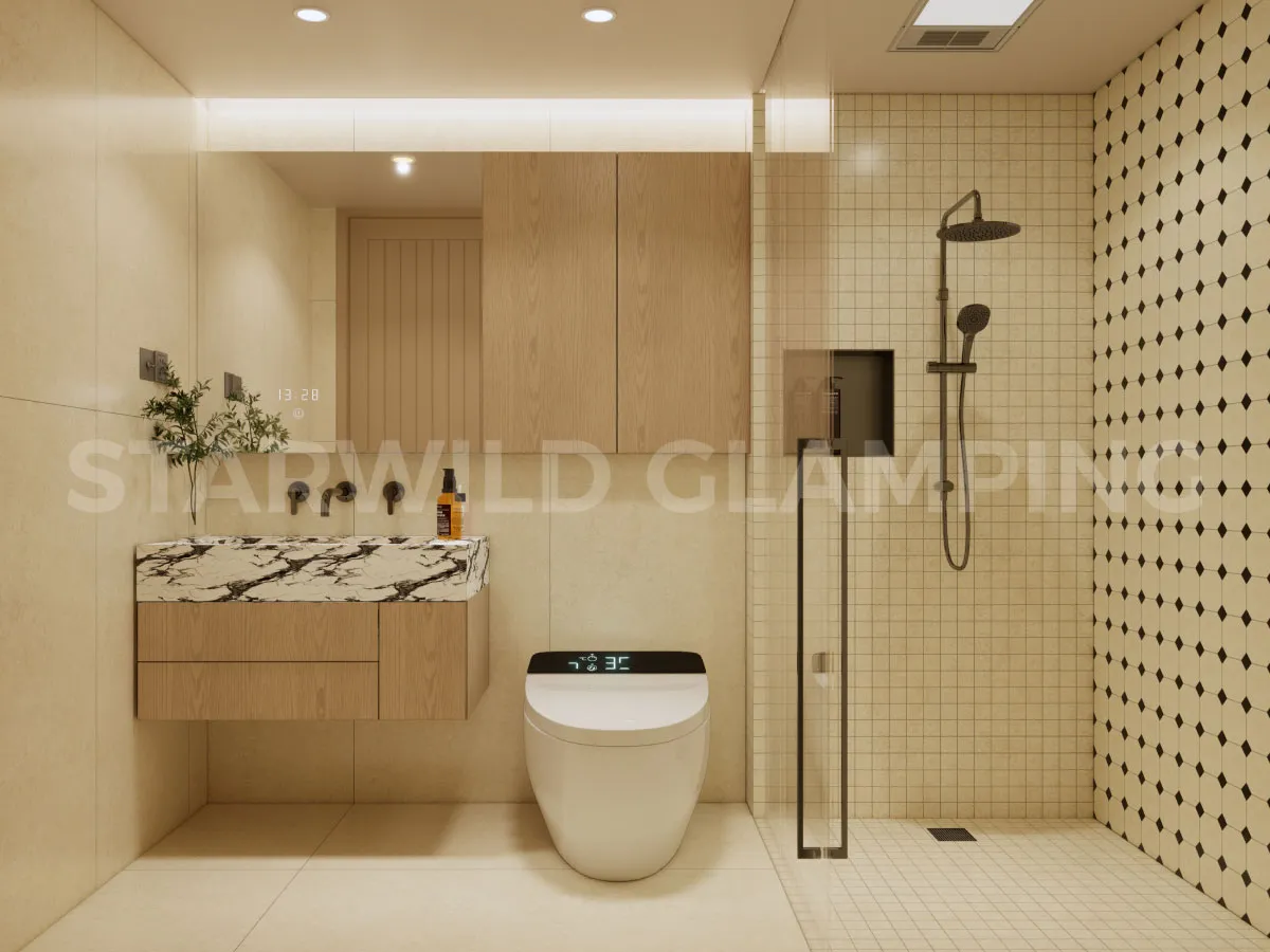 2 Integrated bathroom for Safari glamping tent