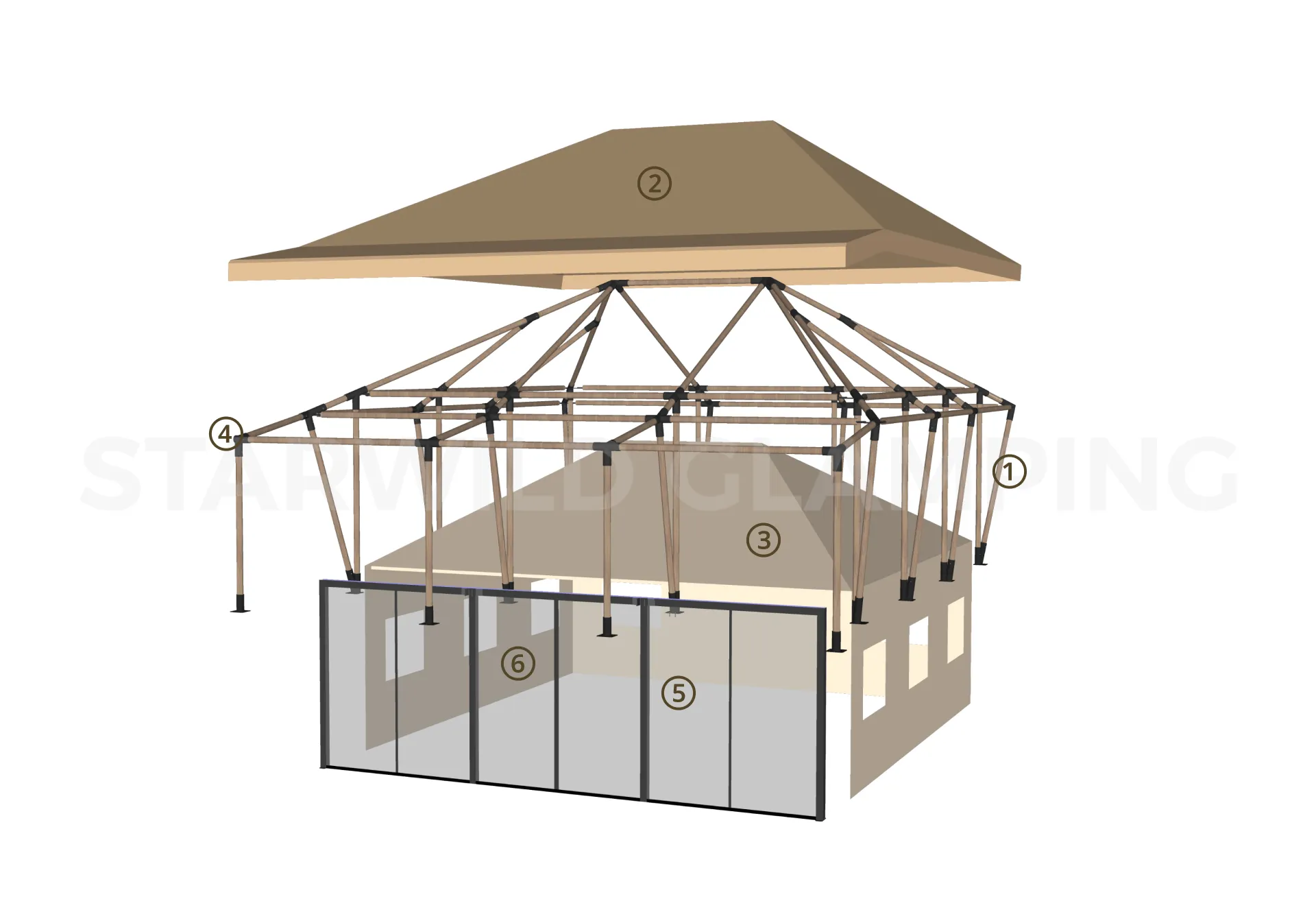 Purple Microstar Luxury Glamping Tent Design & Configuration