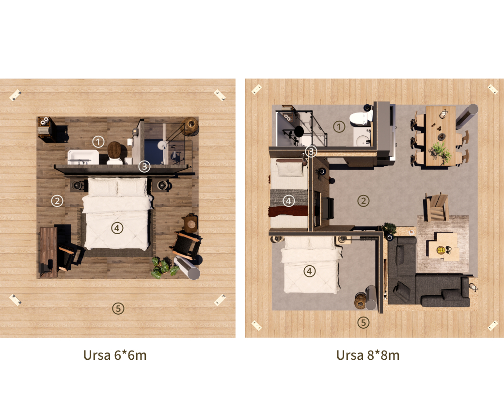 Interior Features of Ursa Glamping Dome Tent