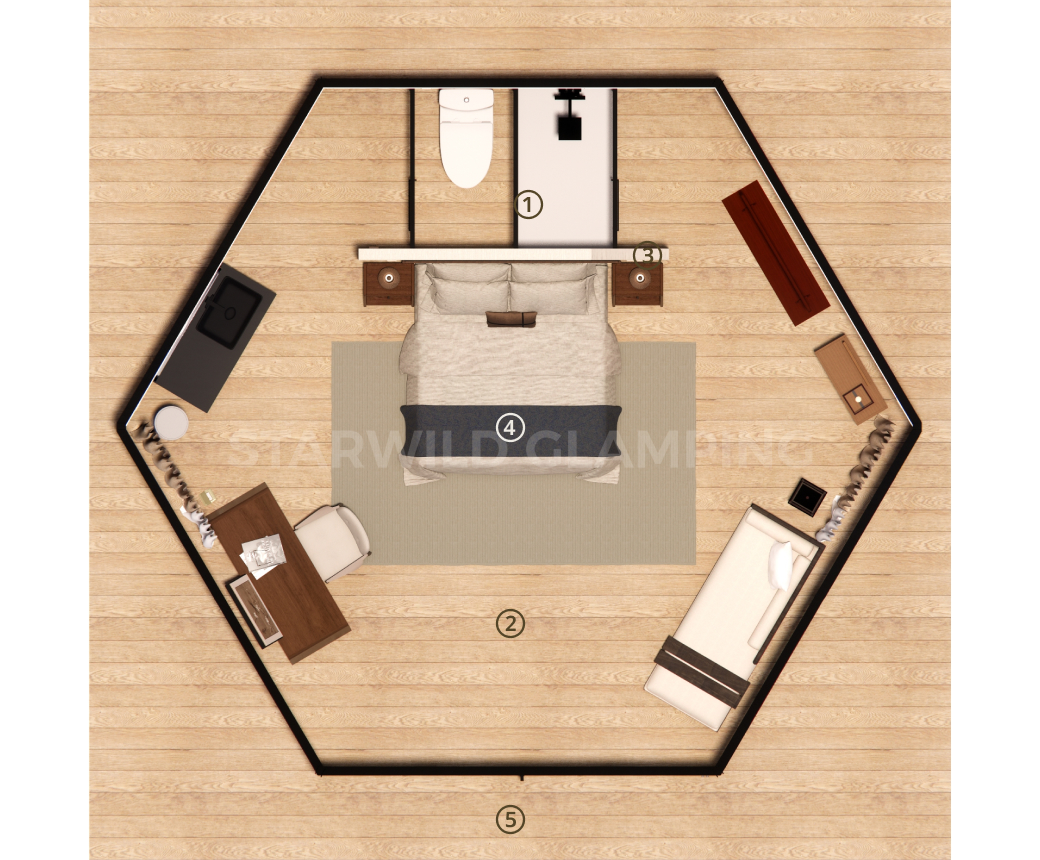 Interior Features of Libra Luxury Glamping Tent