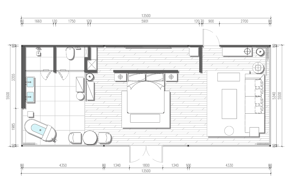 Floor Plan of Virgo-T 5.5 Luxury Glamping Tent
