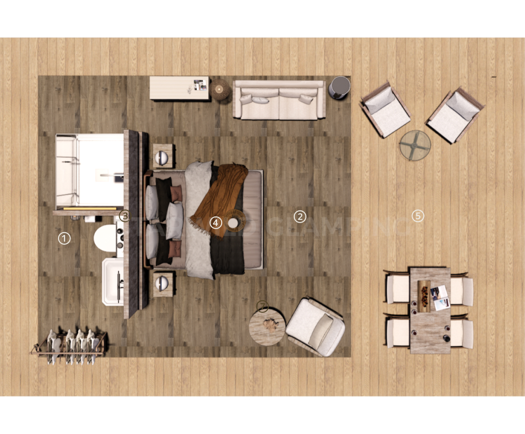 Interior Features of Hexagram Safari Lodge