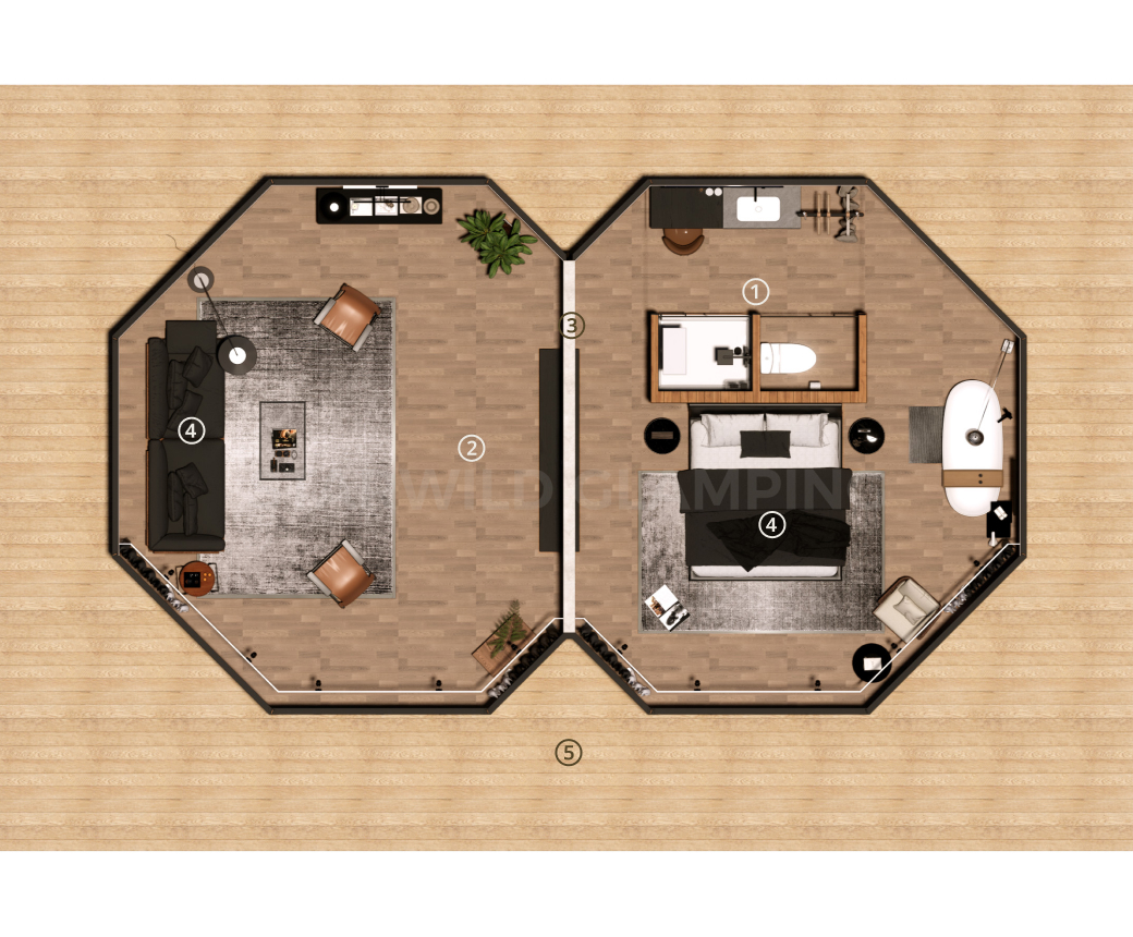 Interior Features of Libra Luxury Glamping Tent
