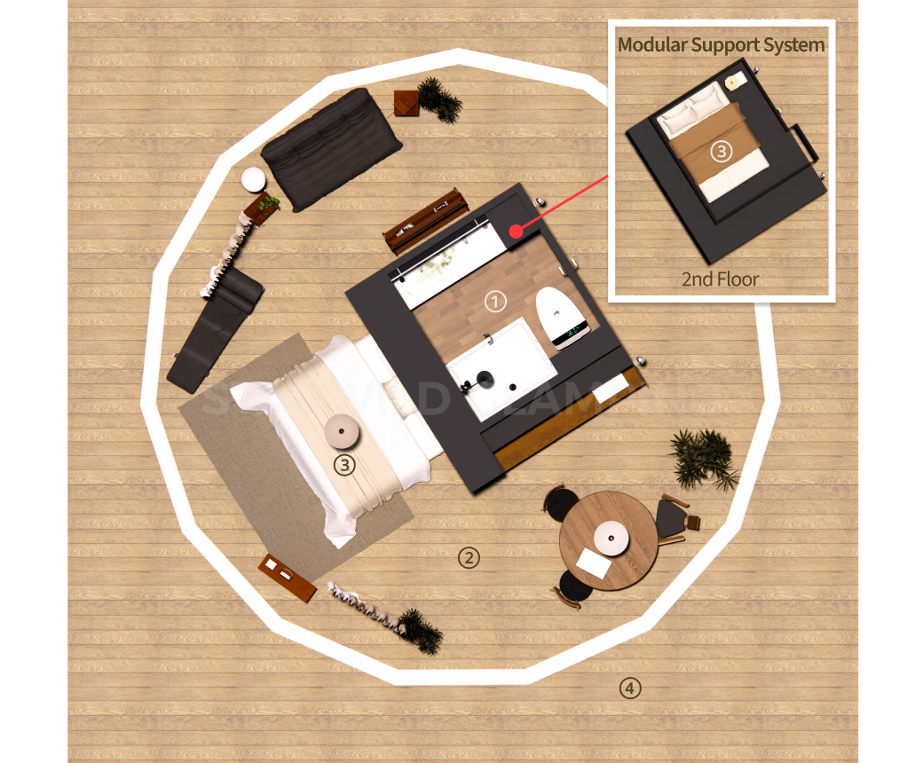 Interior Features of Sirius Glamping Dome Tent
