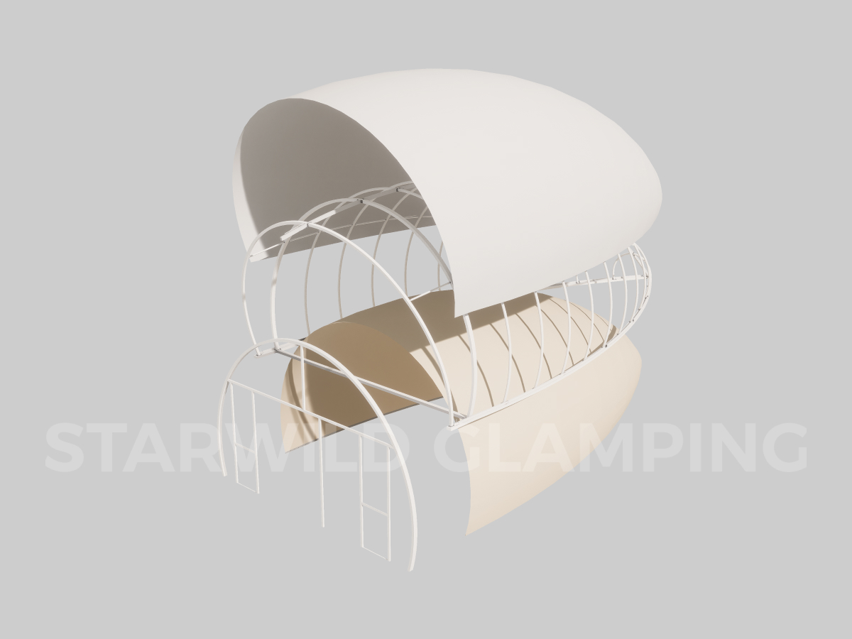 aquarius shell shape luxury glamping tent 3