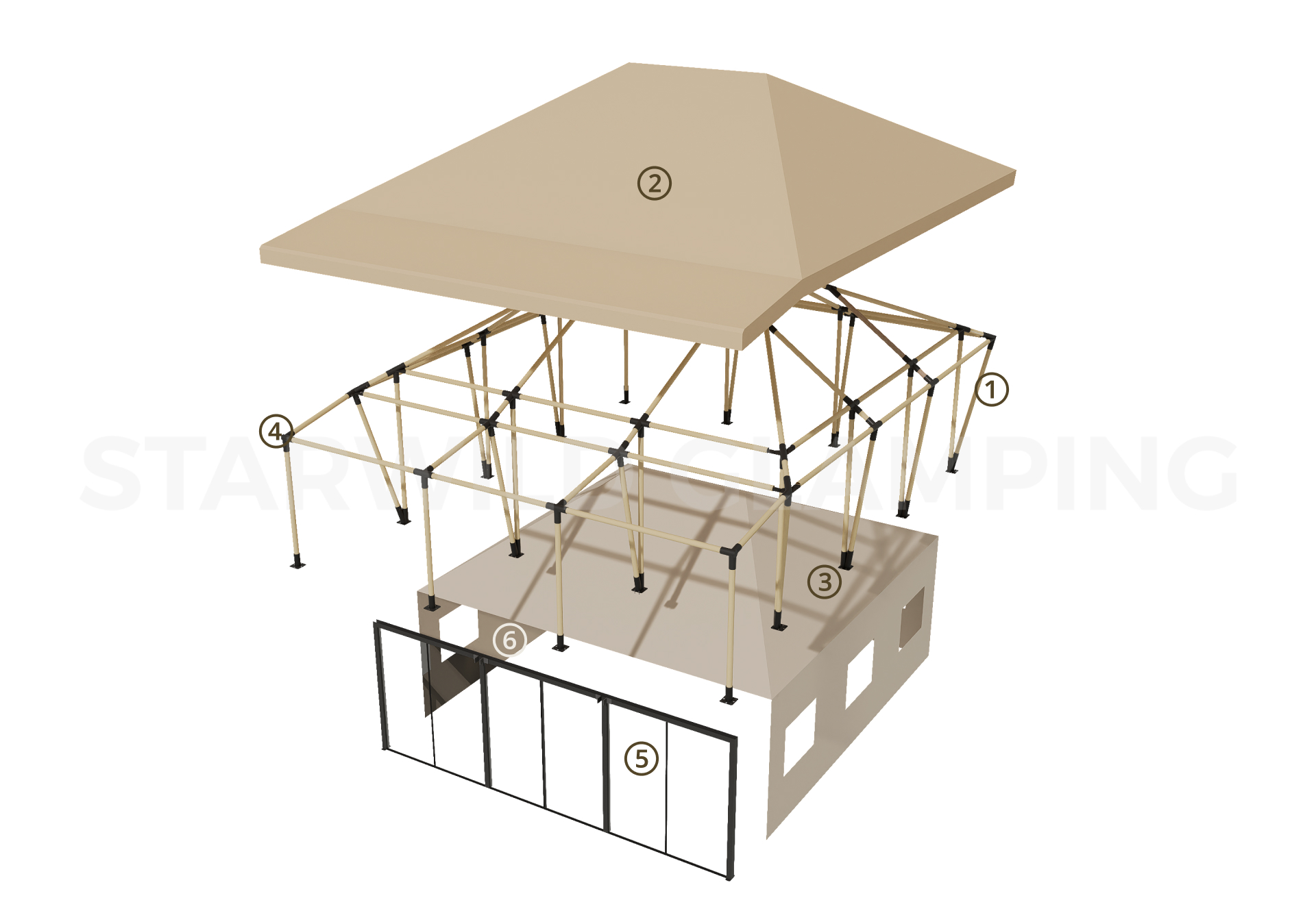 Purple Microstar Luxury Glamping Tent Design & Configuration