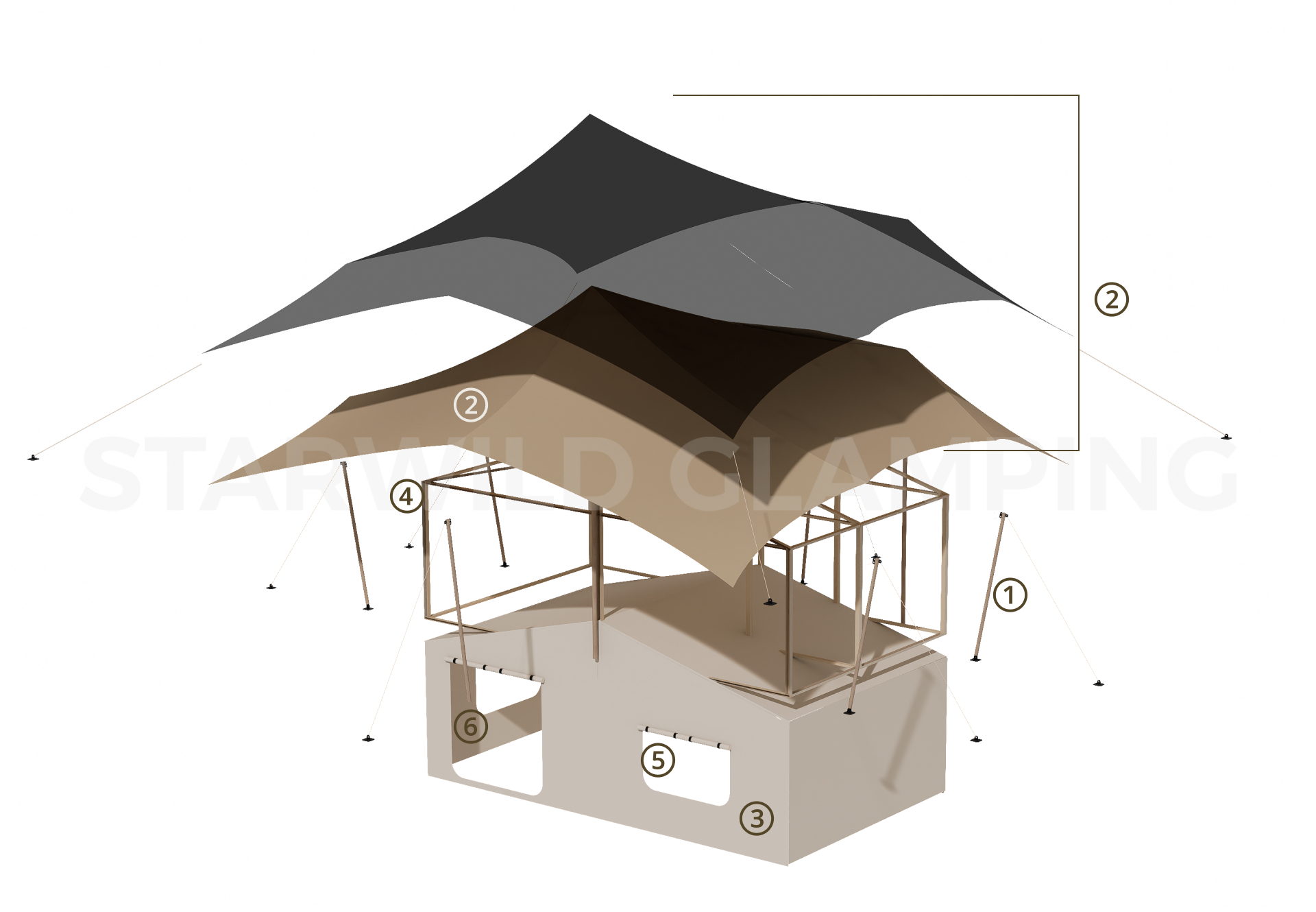 Pavo-A34 Stretch Tent Glamping Design & Configuration
