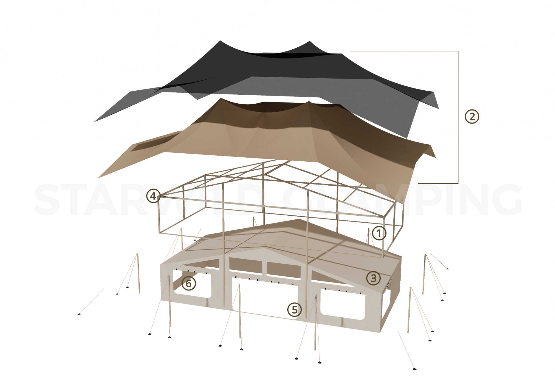 Pavo-A87 Stretch Tent Glamping Design & Configuration